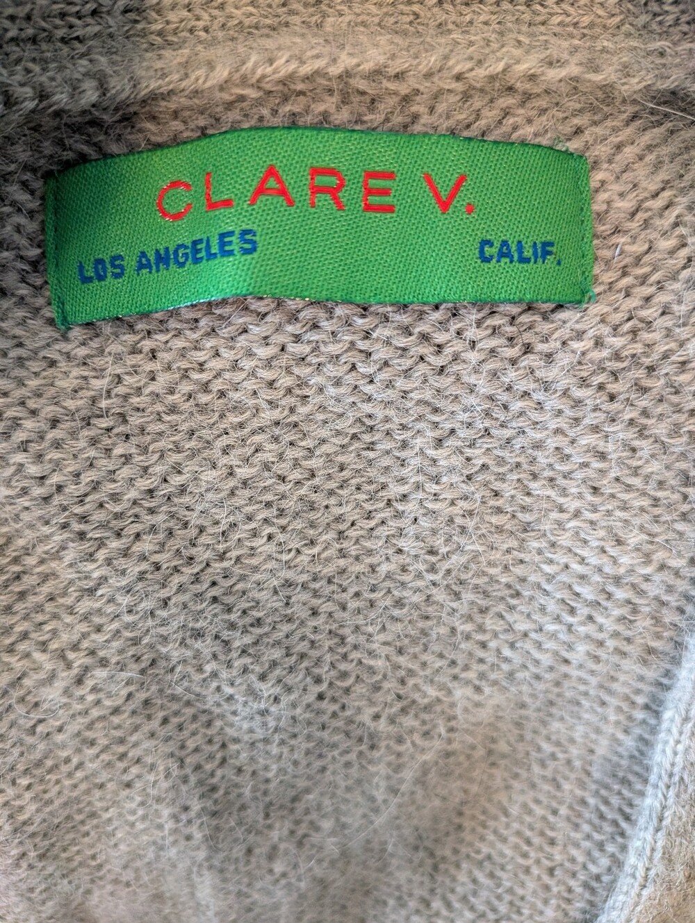 Clare V Oscar Cardigan Baby Alpaca Knit Sweater Gray Preppy Classic Size XS/S - Picture 12 of 14